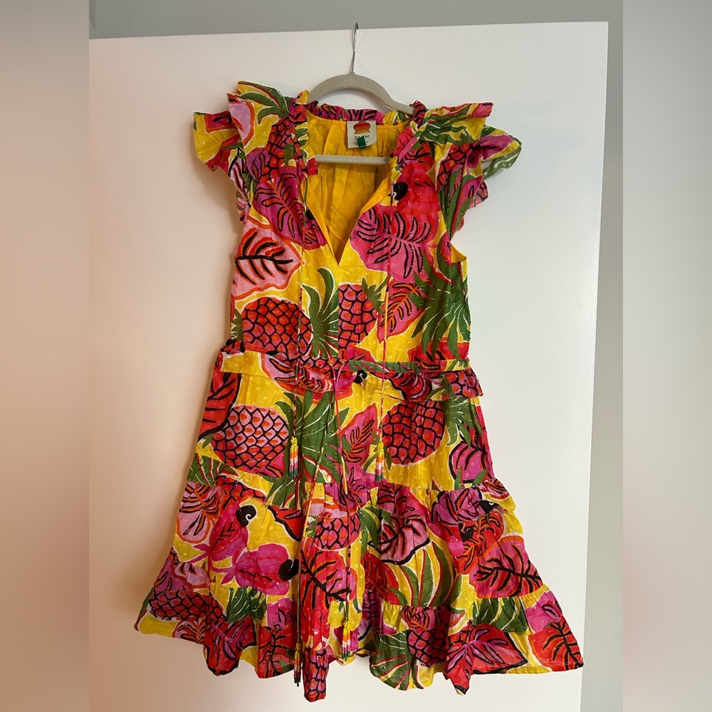 Farm Rio Ruffled Drawstring Waist Dress